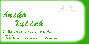 aniko kulich business card